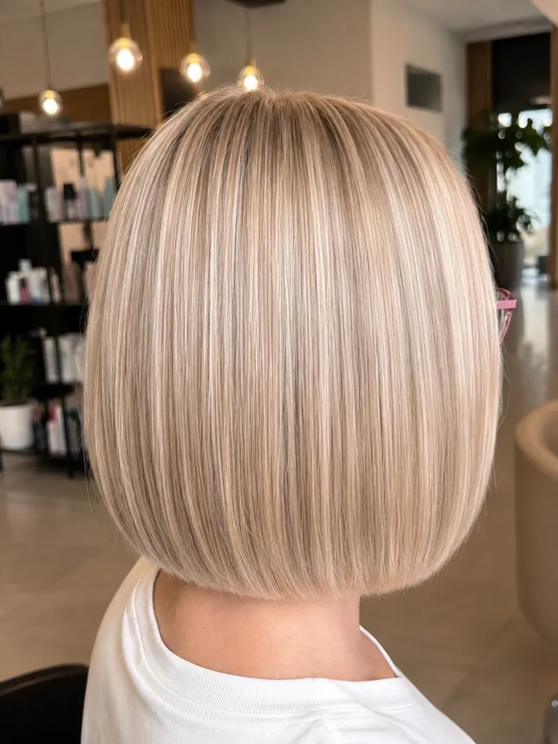 Beżowy blond w bobie